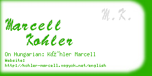 marcell kohler business card